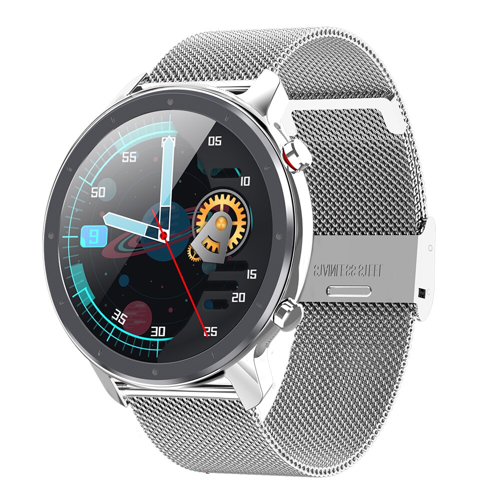 L11 ecg smart ur mænd kvinder 240*240 retina display pulsmåler smartwatch til android ios bluetooth sports tracker fitn: Sølv