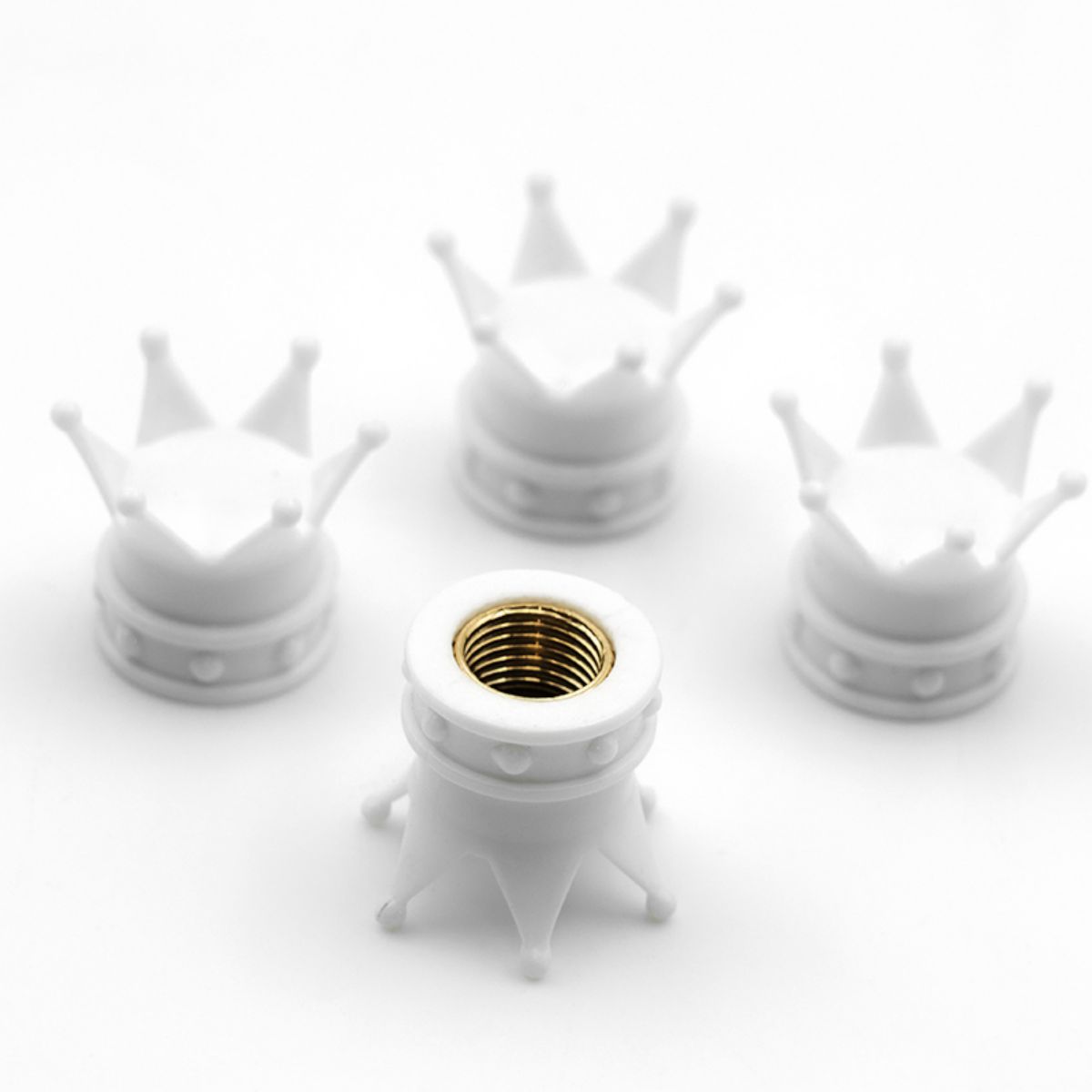 Crown Styling Car Tire Valve Cap Air Valve Stem Dustproof Bike Dustproof Cover Tyre Rim Stem Dust Caps Tire Decor Accessories: Brown