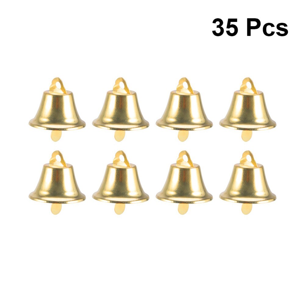 35Pcs Kerst Ijzeren Bel Diy Medeplichtige Kerst Mini Bel Opknoping Hanger Decoratieve Props Decor(Golden)