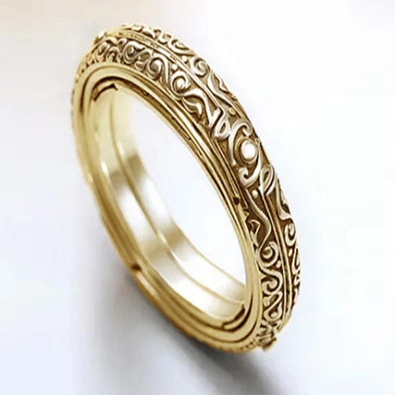 Npkds Creatieve Astronomische Bol Ringen Universe Complex Roterende Clamshell Paar Lover Vrouwen Ring Gouden Sieraden