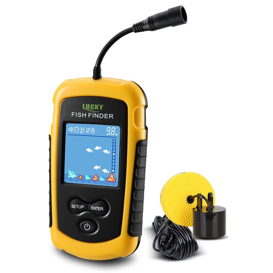 GLÜCK FF1108-1/FFC1108-1 Fisch Finder Alarm 100M Tragbare Sonar LCD Fisch Finder Angeln locken Echolot Angeln Finder: FFC1108-1