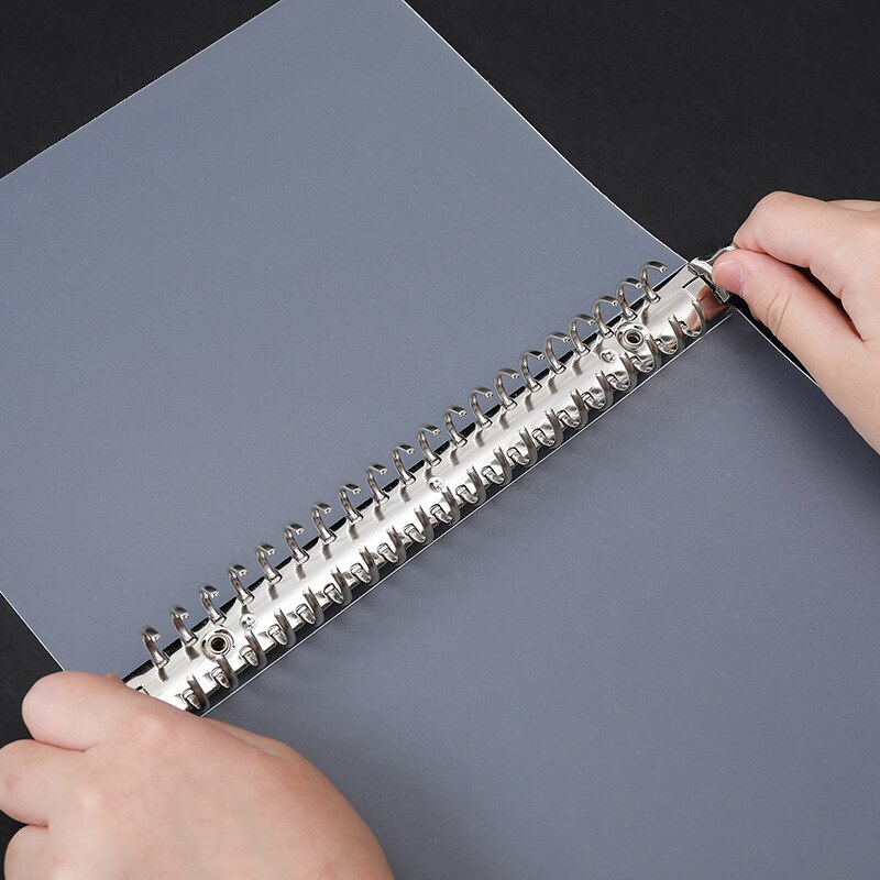 1pc transparent folder pp binder A4 B5 plastic shell multi-functional metal loose-leaf folder file folder office supplies