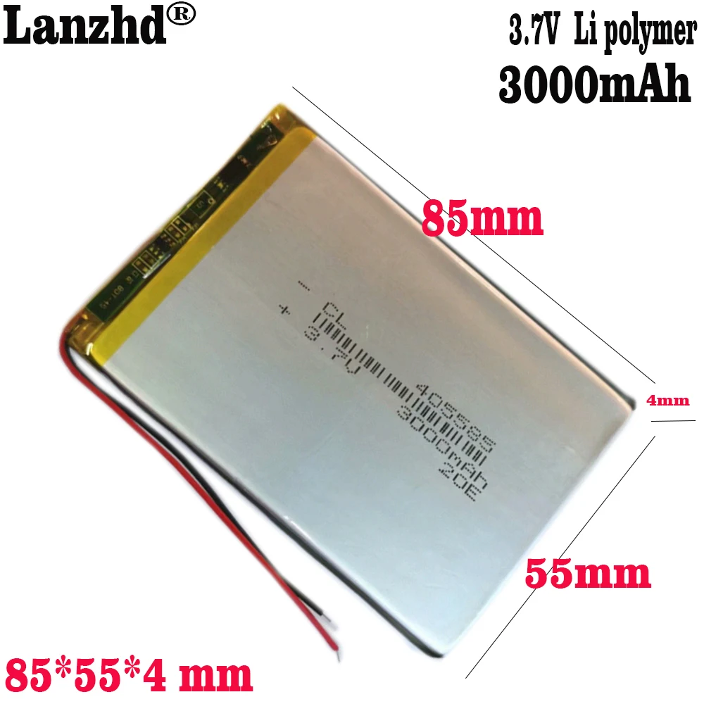 1-10szt 405585 3000mAh 3.7V bateria litowo-polimerowa bateria Lipo do Power Bank Tablet PC PAD Laptop Notebook klawiatura MID