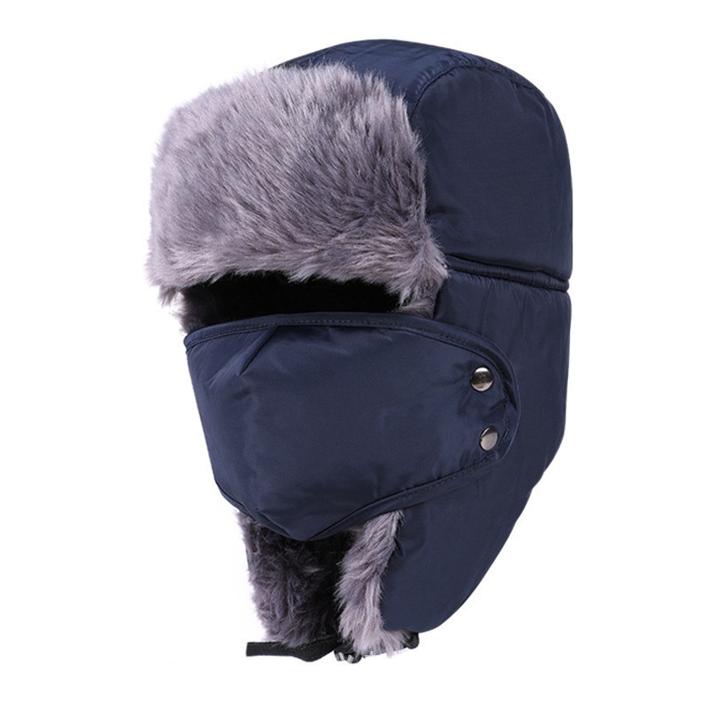Vinter bomberhatte ushanka russisk pelshue varm fortykket øreklap kasket til mænd og kvinder maske balaclava