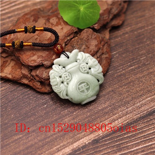 Natural White Chinese Jade Bat Pendant Vase Necklace Charm Jewelry Double-sided Hollow Carved Amulet for Her