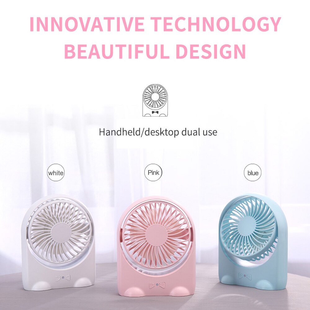 Ventilatore Usb portatile Ricaricabile di Raffreddamento di Aria 4-pollici 3 Modalità di Velocità Funzione di Illuminazione A LED Desktop di Fan Fan Fan Studente