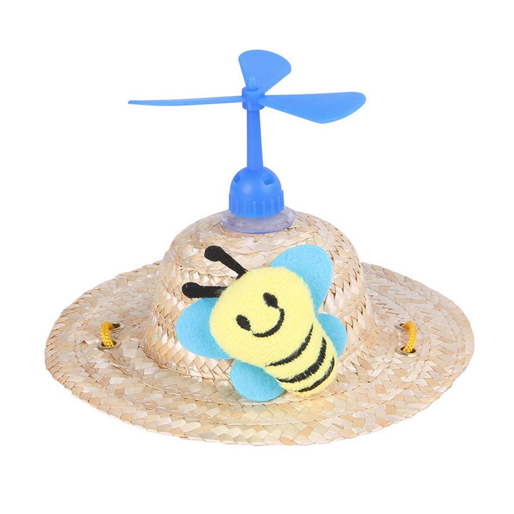 canna sombrero cappello mini elica carina cappello intrecciato cappello secchiello per cani di piccola taglia media Costum accessori per animali domestici puntelli fotografici: blu