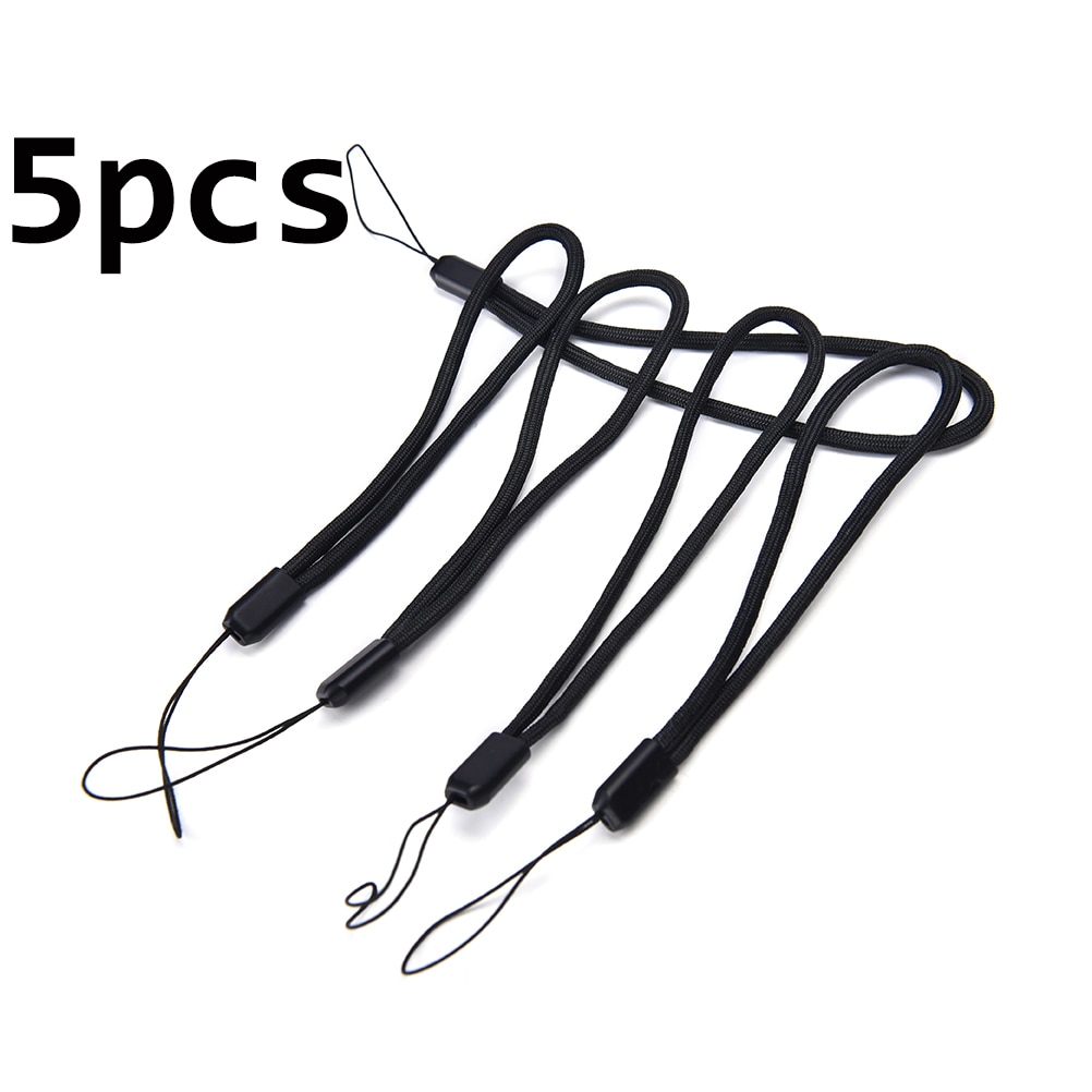 5x Zwart Nylon Wrist Strap Draagkoord Voor Camera Mobiele Telefoon Ipod Usb Mp3 Mp4
