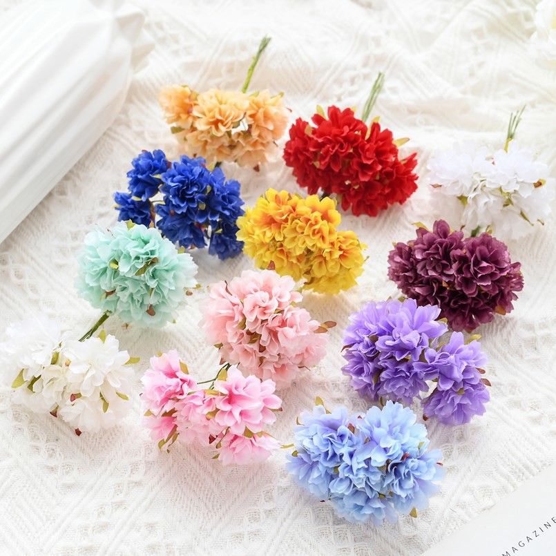 18 stücke Künstliche Blume Seide Nelke Weihnachten Hausgarten Hochzeit brautstrauß Diy box Heiße verkäufe Festival Dekorationen