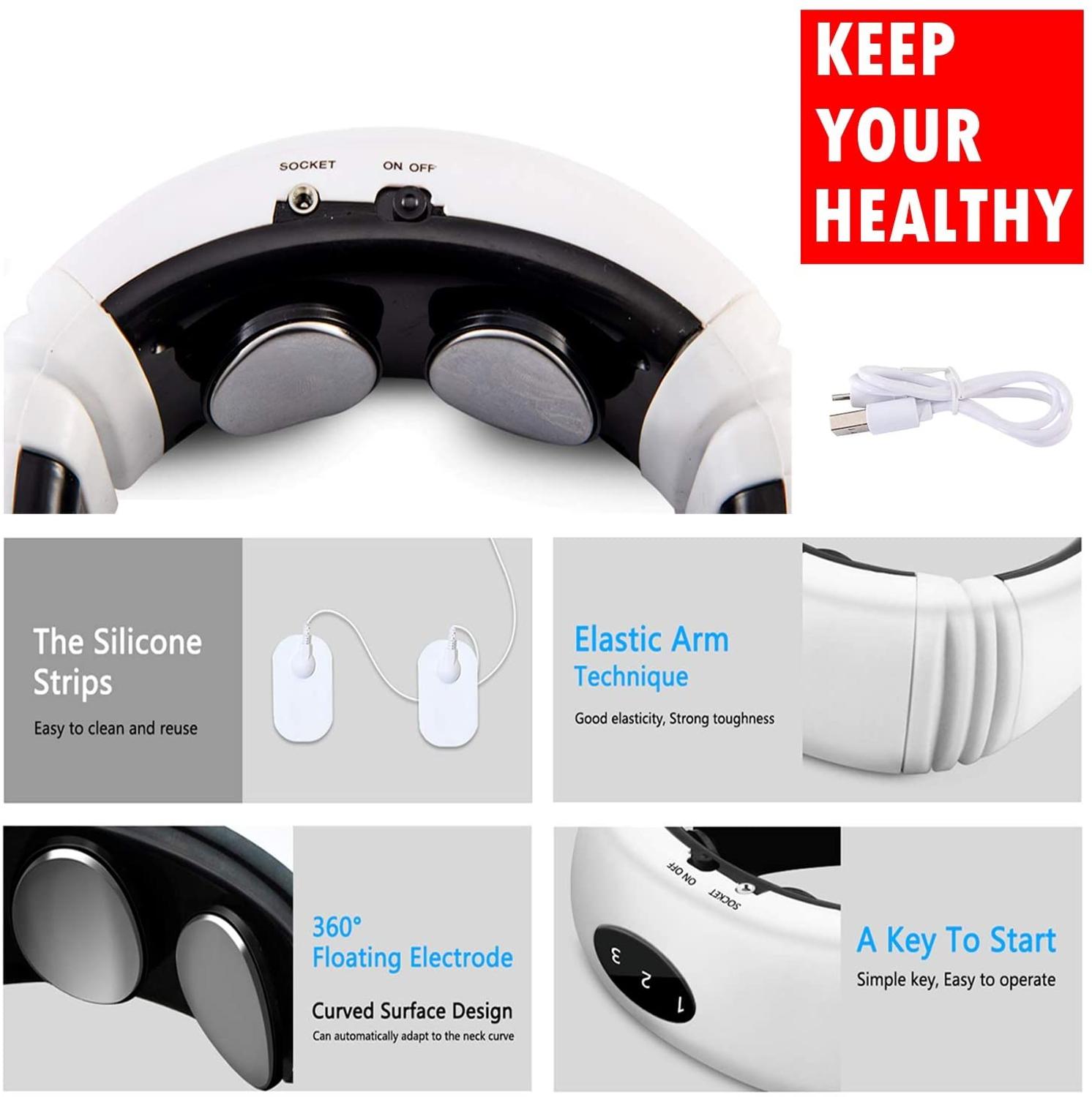 6 Modi Hals Massager Massageador Elektrische Nek Massager Elektrische Puls Rug En Nek Massager