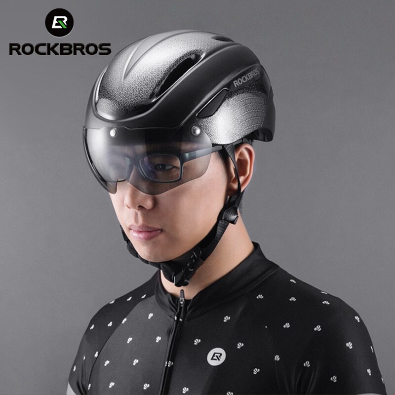 Rockbros Mannen Vrouwen Racefiets Helm Fietsen Eps Integraal Gegoten Helm Mountain Mtb Fiets Veiligheid Helm Met Bril Lens