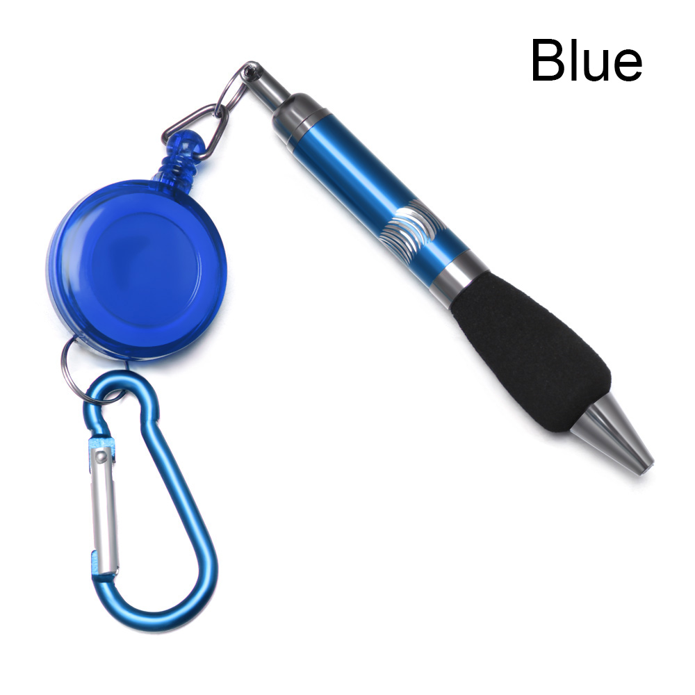 1Pc Metal Retractable Pull Rope Ballpoint Pen Lanyard Key Chain Mountaineering Buckle Stationery Writing Tool School Supplies: Yellow