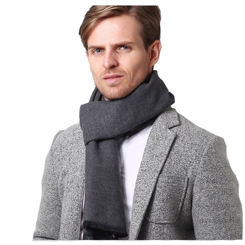 Novo inverno cachecol de caxemira homem negócios simples cor pashmina outono lã xales e envoltórios masculino alta qualidade manter cachecóis quentes: SFP029C1