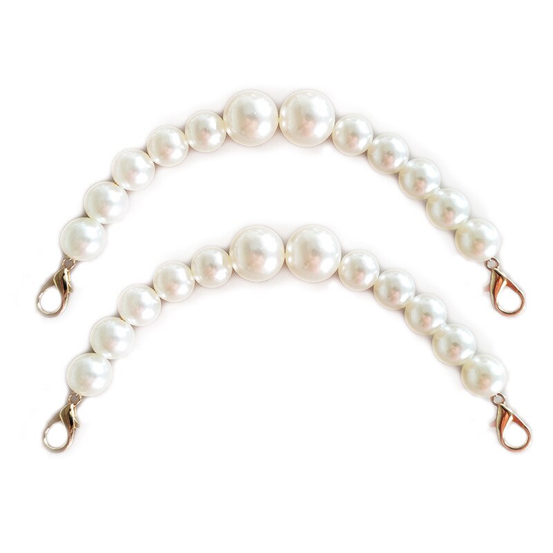 1 Pcs Pearl Beaded Short Bag Straps 24cm Short Shoulder Belt Purse Handle Diy Chain Bag Accessories women cute bead chain