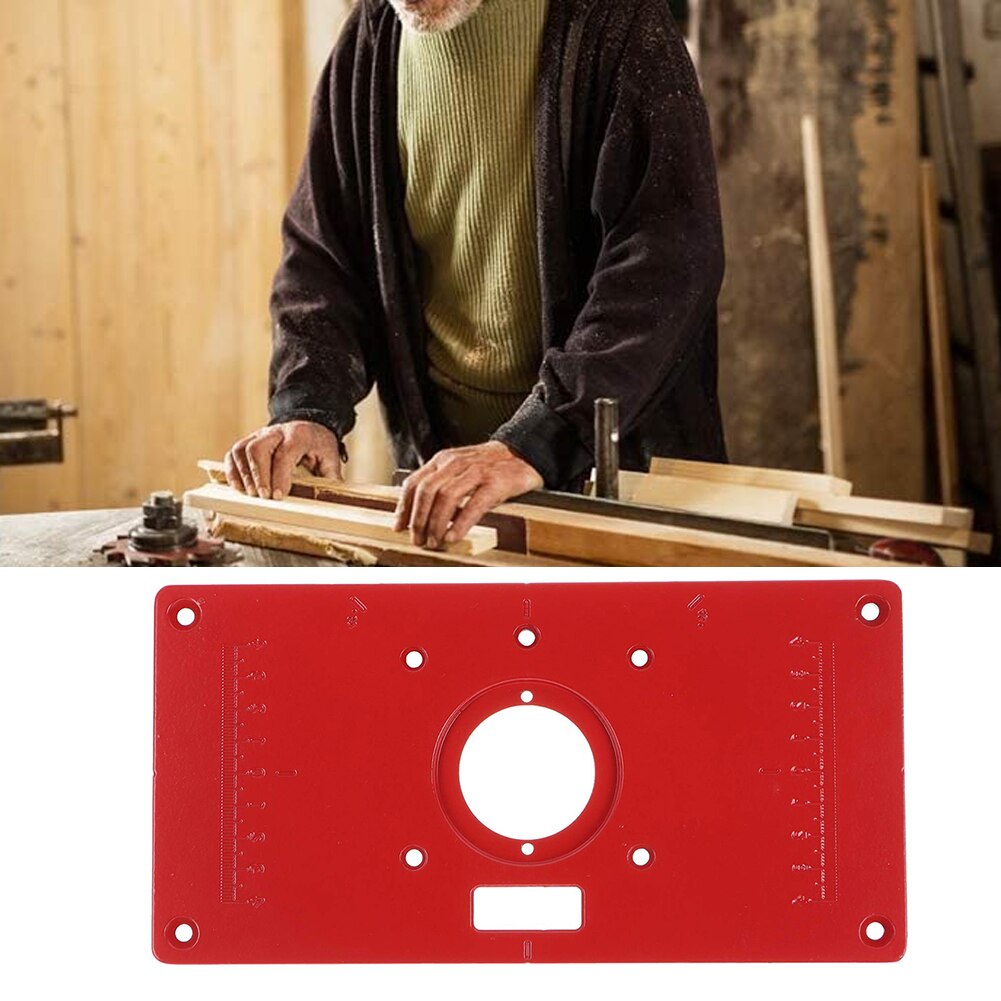 Aluminum Router Table Insert Plate Set Insert Screws for Woodworking Benches 235x120x8mm Router Table Insert Plate w/ 4 Rings