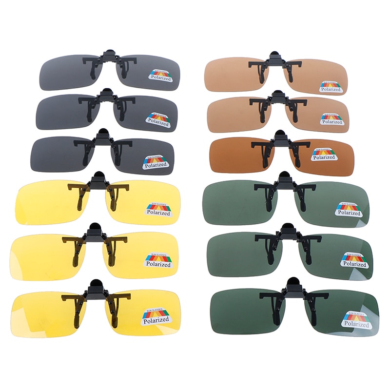 Nowy 1 szt. Clip-on spolaryzowane okulary przeciwsłoneczne Night Vision Flip-up okulary do jazdy w dzień