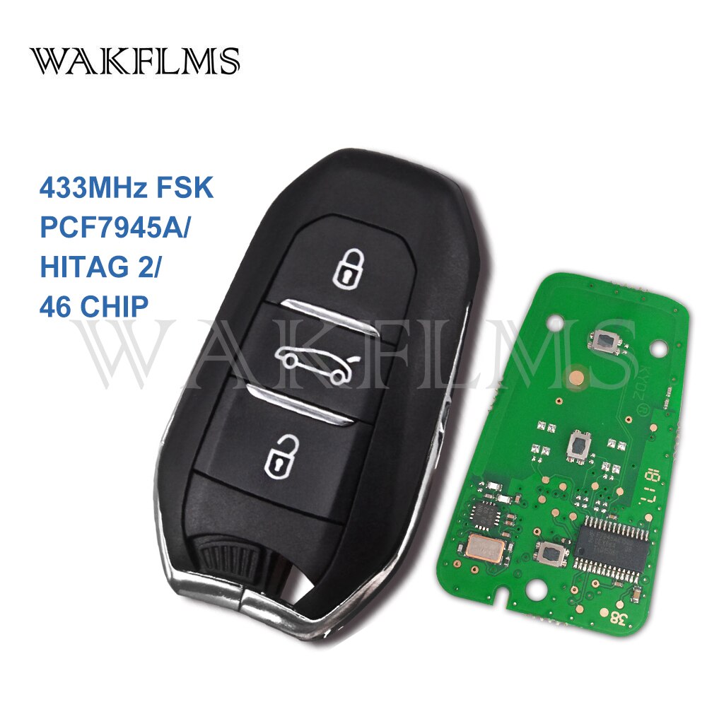 3 Buttons Smart Key 433mhz Keyless For PEUGEOT 308 508 CITROEN C4 DS4 DS5 7945 chip 96742552ZD
