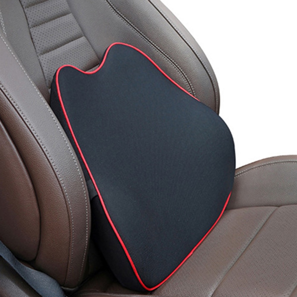 Almohada para reposacabezas de coche, cojín para asiento de coche, Protector de cuello, asiento de automóvil, accesorios para Restauto, algodón de memoria: Cushion Black Red