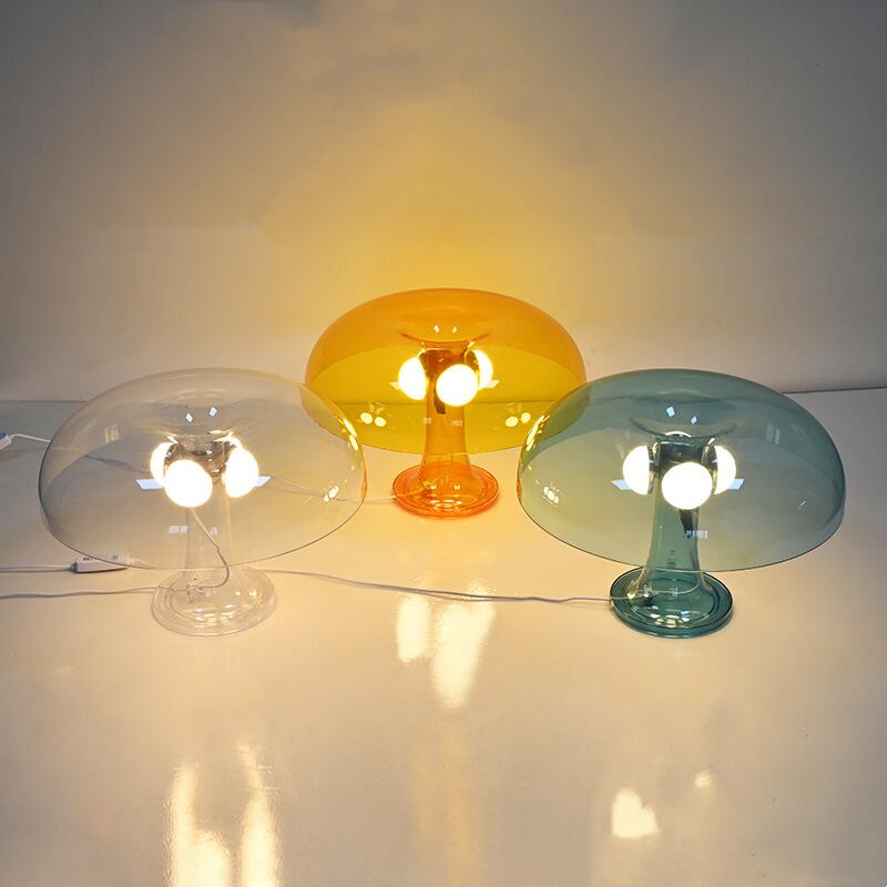 Nueva lámpara de mesa de hongos LED para decoración de hotel, dormitorio, sala de estar, iluminación minimalista moderna, luces creativas de escritorio