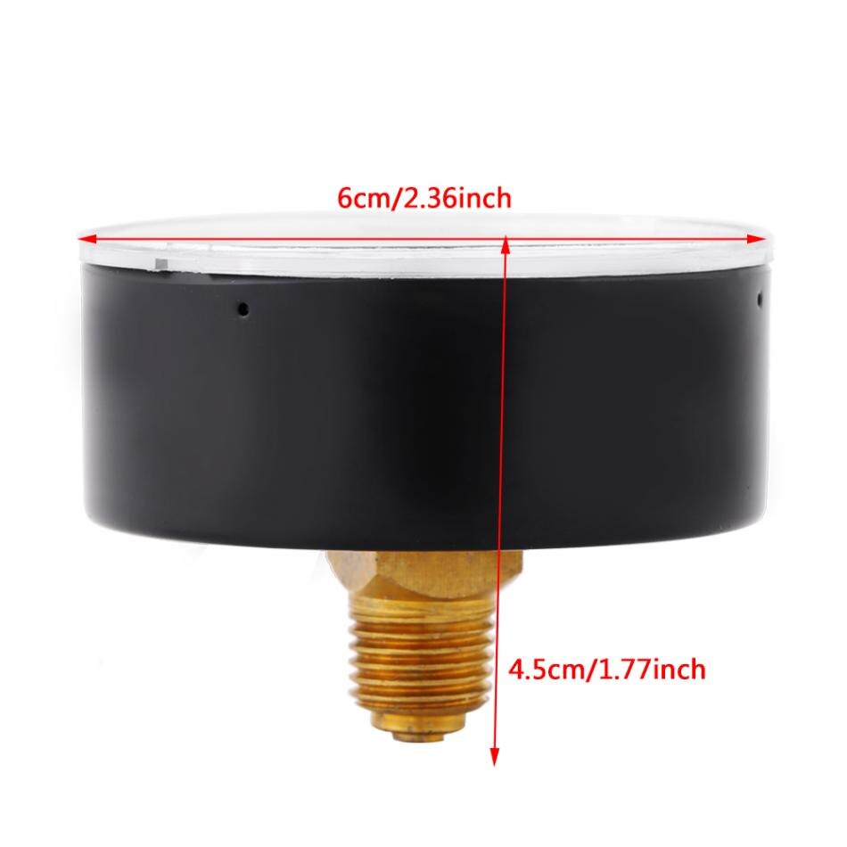 0-6 Bar Fuel Pressure Gauge Manometer 1/4 Inch NPT Thread Pressure Measuring Tools For Fuel Air Oil Liquid Water