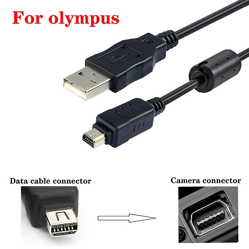 Para cámara Olympus Cable de datos USB CB-USB6 Cable de 12 pines E-PL3 E450 E400 SZ-14 U1070 SZ-31MR OM-D E-M5 TG-1 Cable de cámara Tough3000