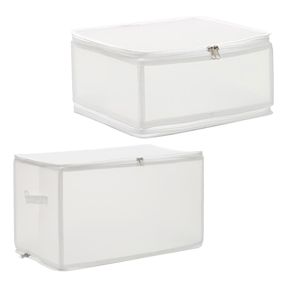 2pcs Stackable Clothes Box Plastic Wardrobe Organizer Desktop Sundries Container