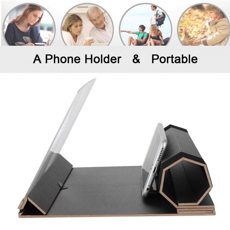 Universal 12inch Phone Screen Amplifier No Eyes Fatigue 2-4 Times Zooming Screen Phone Video Amplifier Stand Holder
