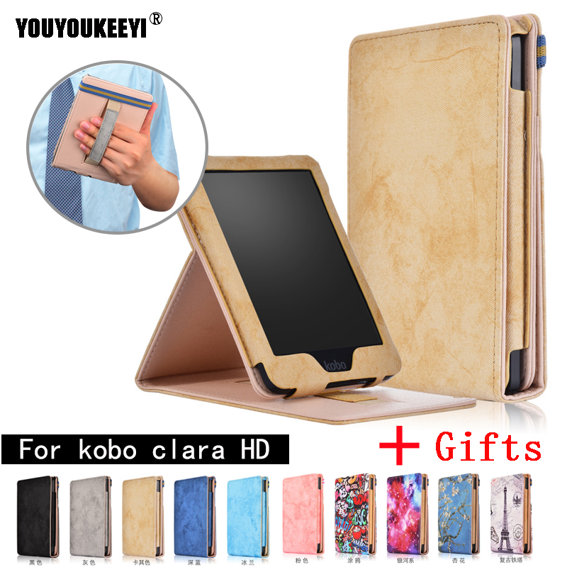 Ultradunne schokbestendige hoes voor de kobo clara clear  hd 6 inch (automatisch in- en uitschakelbaar, slim leer) voor de kobo clara hd-hoes