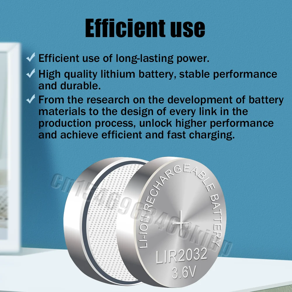 3,6 V LIR2032 ML2032 CR2032 2032 akumulator litowy z adapterem ładowarki do zegarka zabawki komputerowe kalkulator komórkowy