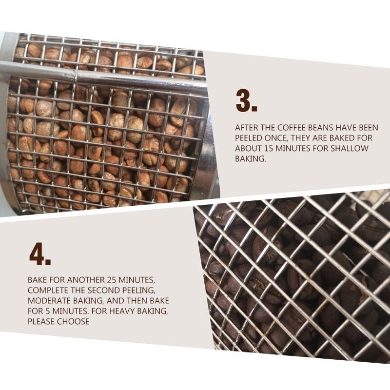 Household Coffee Grinder Bean Grinding Machine Manual Coffee Bean Roasting Machine Small Stainless Steel Roller HB01