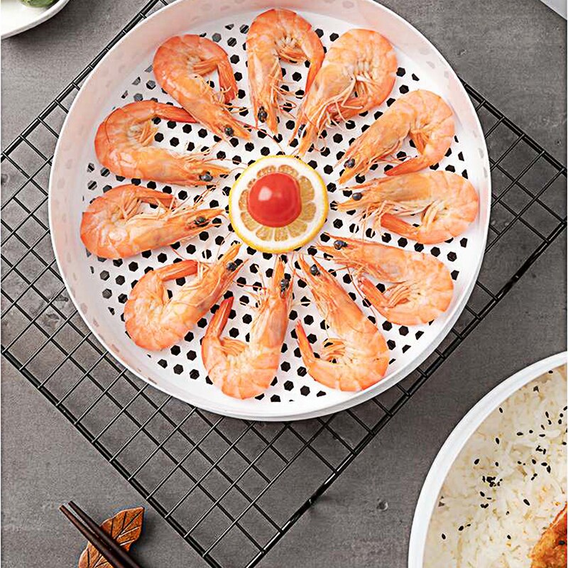 Steaming Utensils With Lid Round Single Tier Microwave Food Steamer Kitchen Veggies Fish Cookware Environmental Protection