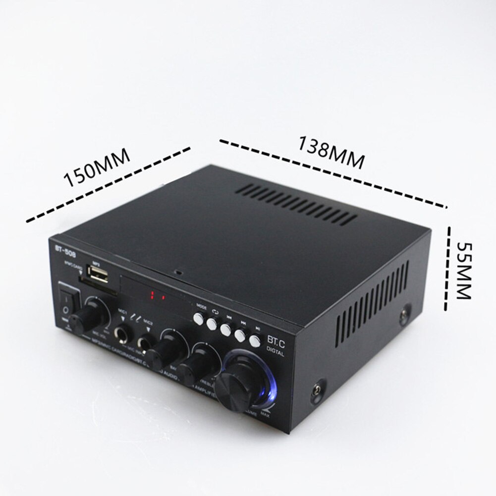 600W HIFI Music Audio Dual Channel Bluetooth Digital Car Home Mini Bass Power Amplifier Stereo Subwoofer With Remote Control