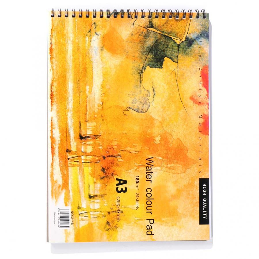 A3 Pastel Paper Pad Watercolor Paper Sketchbook Notepad Diary Notebook for Painting Drawing