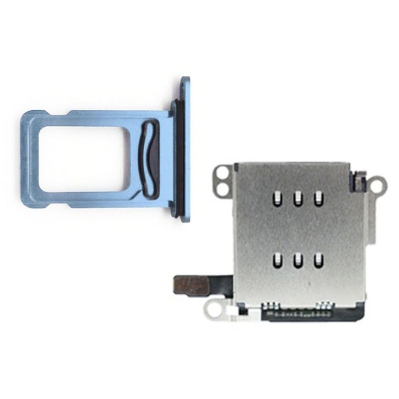 1Set Dual Sim Kaartlezer Connector Flex Kabel Met Kaart Lade Slot Houder Open Ejector Pin Voor Iphone Xr: Blauw