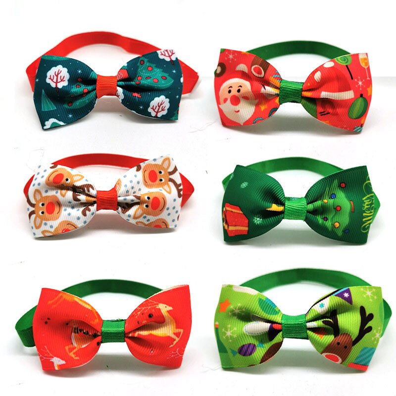 30/50Pcs Hond Kerst Strikjes Elanden Kerstman Stri... Grandado