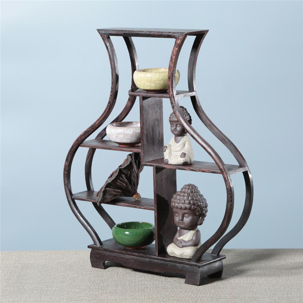 Delicate Solid Wood Antique Display Frame Wooden Display Shelf Chinese Style Door Frame Made Antique Shelf