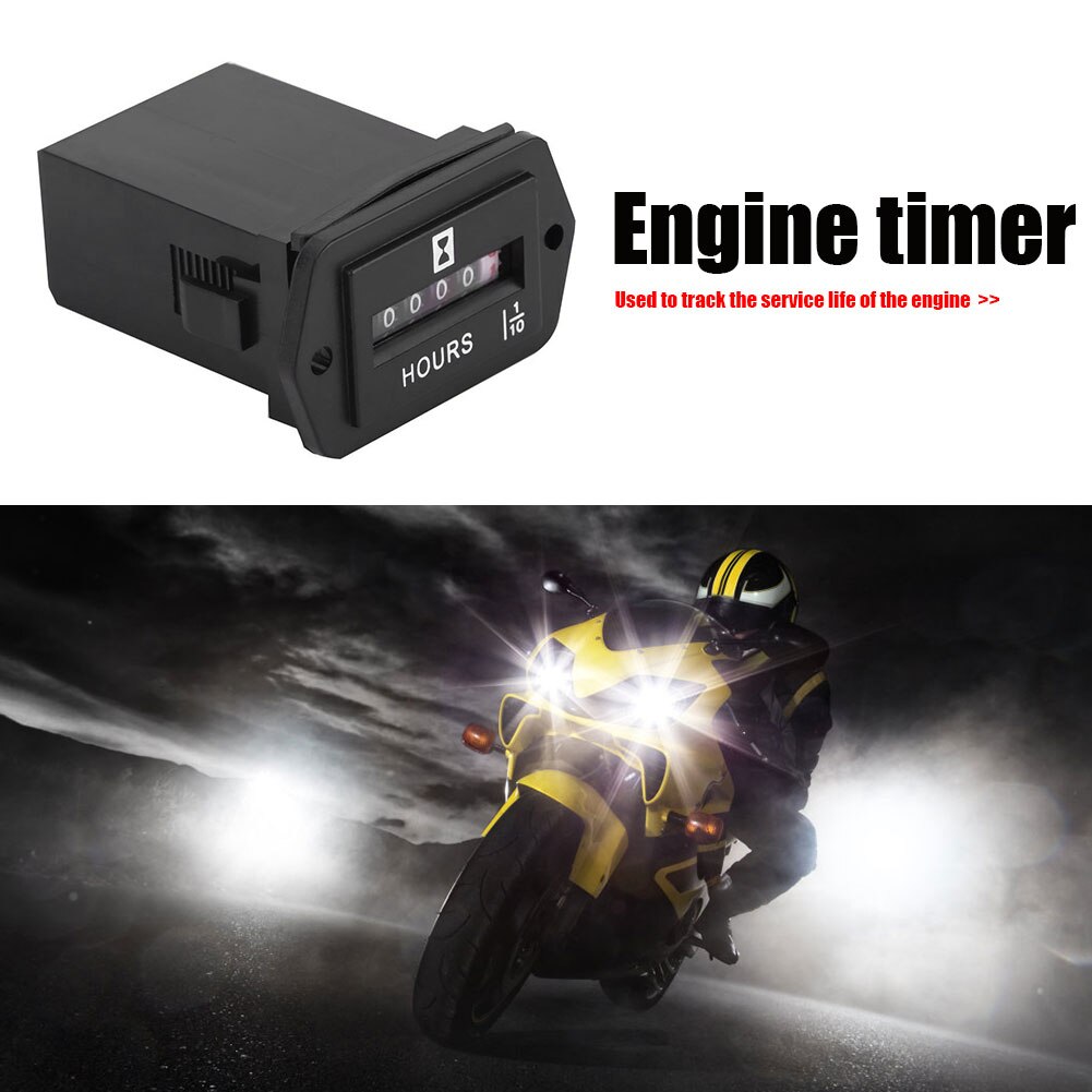 HM002 6-80V Sealed Mechanical Hour Meter Gauge Counter for Diesel Gasoline Engine Generator Motor Boat Motorcycle Tractor