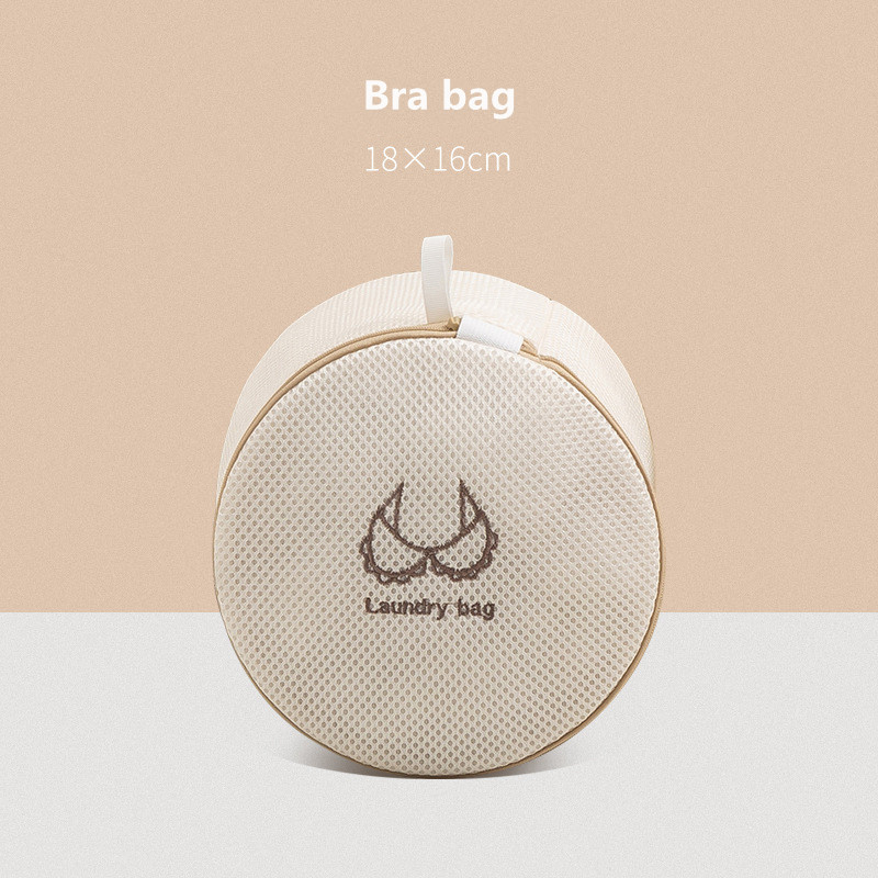 Bolsas de lavado de 7 tamaños, bolsa de lavandería sucia de poliéster de malla, organizador de cesta de lavado de sujetador de red bordado para ropa interior, bolsa de lavandería: Caqui oscuro