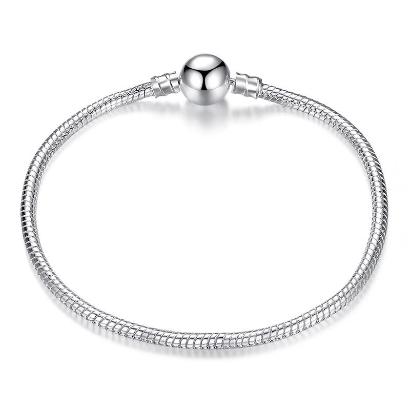 17-21cm Silber Farbe Liebe Schlange Kette Armbinde passen Original Perlen Charme DIY Perle Armreifen Schmuck Machen: CMS1104b / 20cm