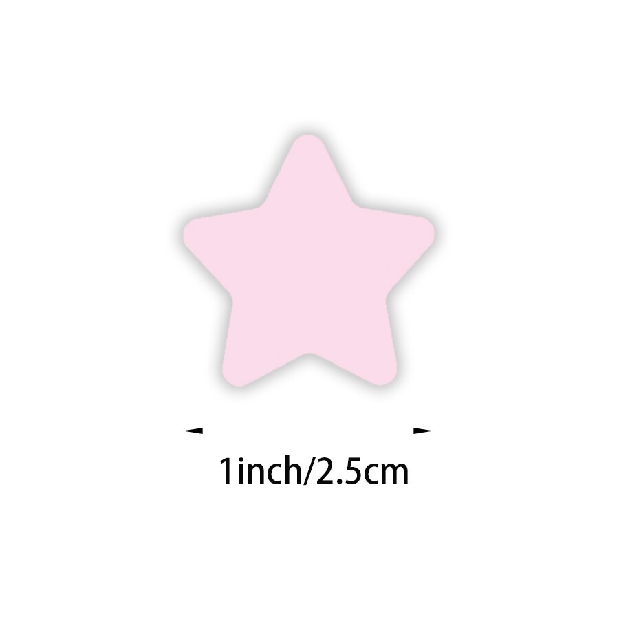 Rouleau d'autocollants étoiles à cinq points, 500 pièces, différentes couleurs, étiquette de récompense pour enfants, papeterie faite à la main, DIY bricolage: Pink