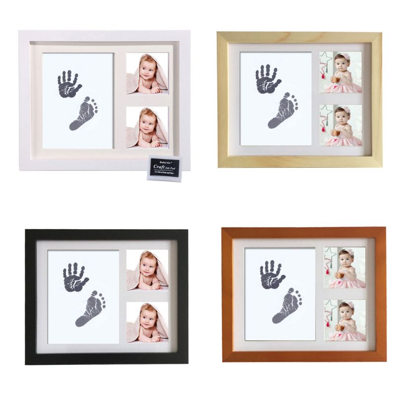 Baby Footprint Kit Handafdruk Fotolijst Met Veilig En Niet-Giftige Inkt Pad Perfect Pasgeboren Herinneringen Meisjes Jongens Douche B36E