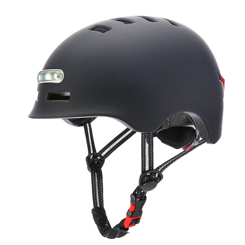 LED Licht 4 Farben Helm Warnung Licht Motorrad Teile Rolle Radfahren Helm Clever sicher glänzend Helm Auto Sport Helme: Schwarz / L