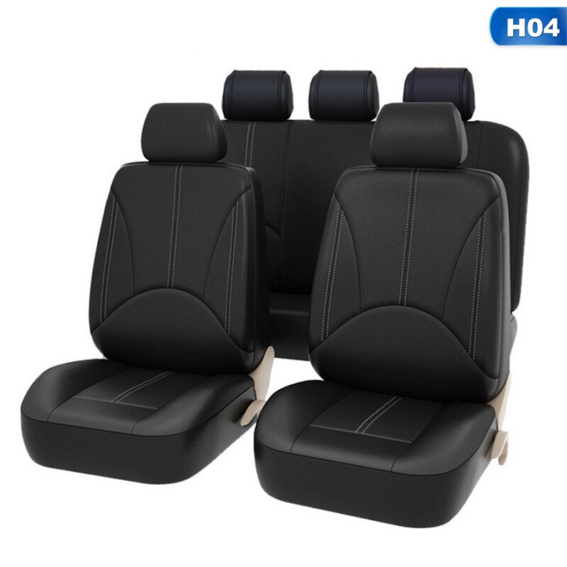 Fundas de asiento delantero de coche de 5 plazas para Uso General estilo de cubo trasero alto cubierta de asiento de coche Interior de coche Protector de asiento de coche: H04
