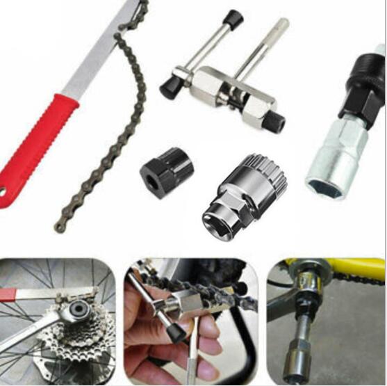 4 PCS Bicycle Repair Tool Sets Kits Chain Crank Wheel Extractor Pedal Remover Puller Tool Outdoor Cycling MTB Bike Axle Remover: 493617