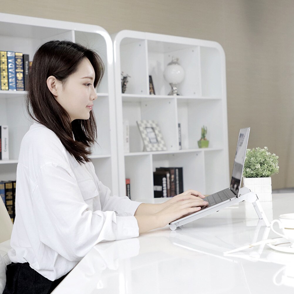 Foldable Laptop Tablet Stand With Cooling Fan Heat Dissipation Notebook Holder Pro Macbook Air Cooler Stand For Desktop