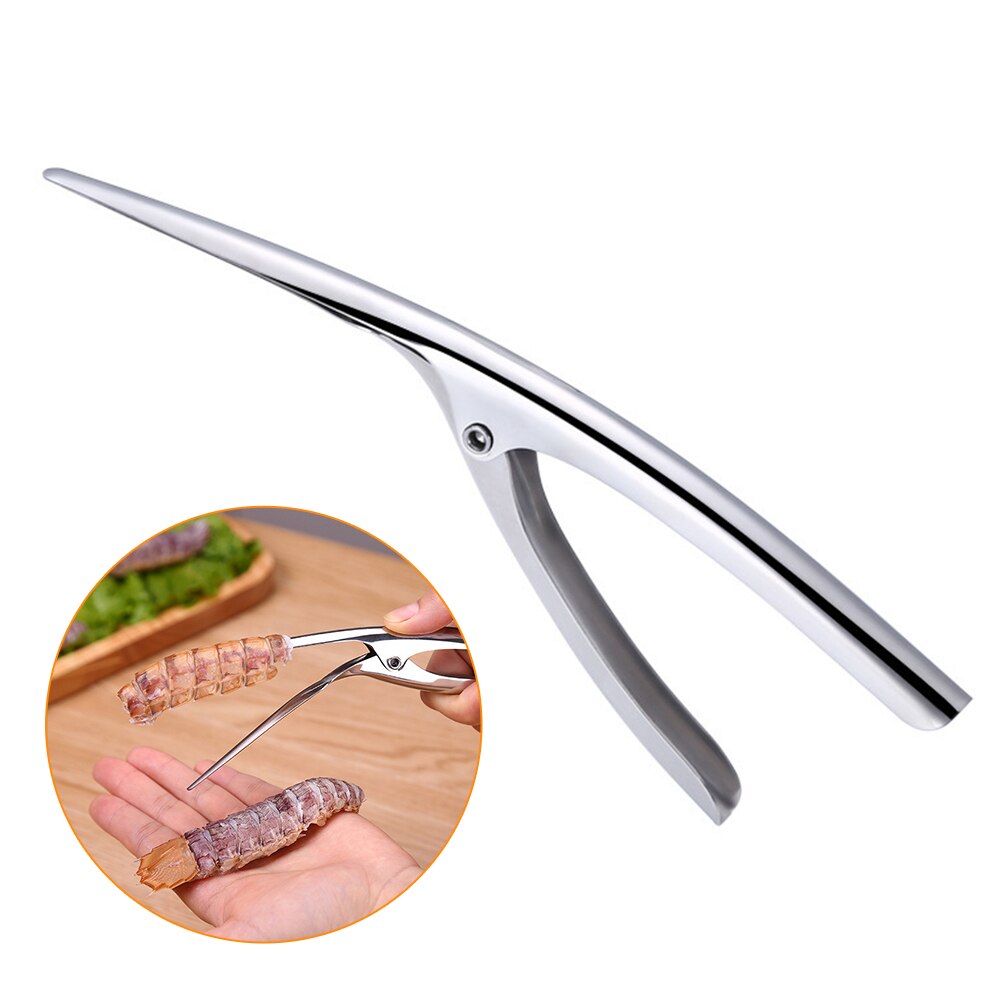 Shrimp Peeler Stainless Steel Prawn Peeling Deveiners Fishing Peel Device Cooking Seafood Gadgets Kitchen Tools Accessories: Default Title