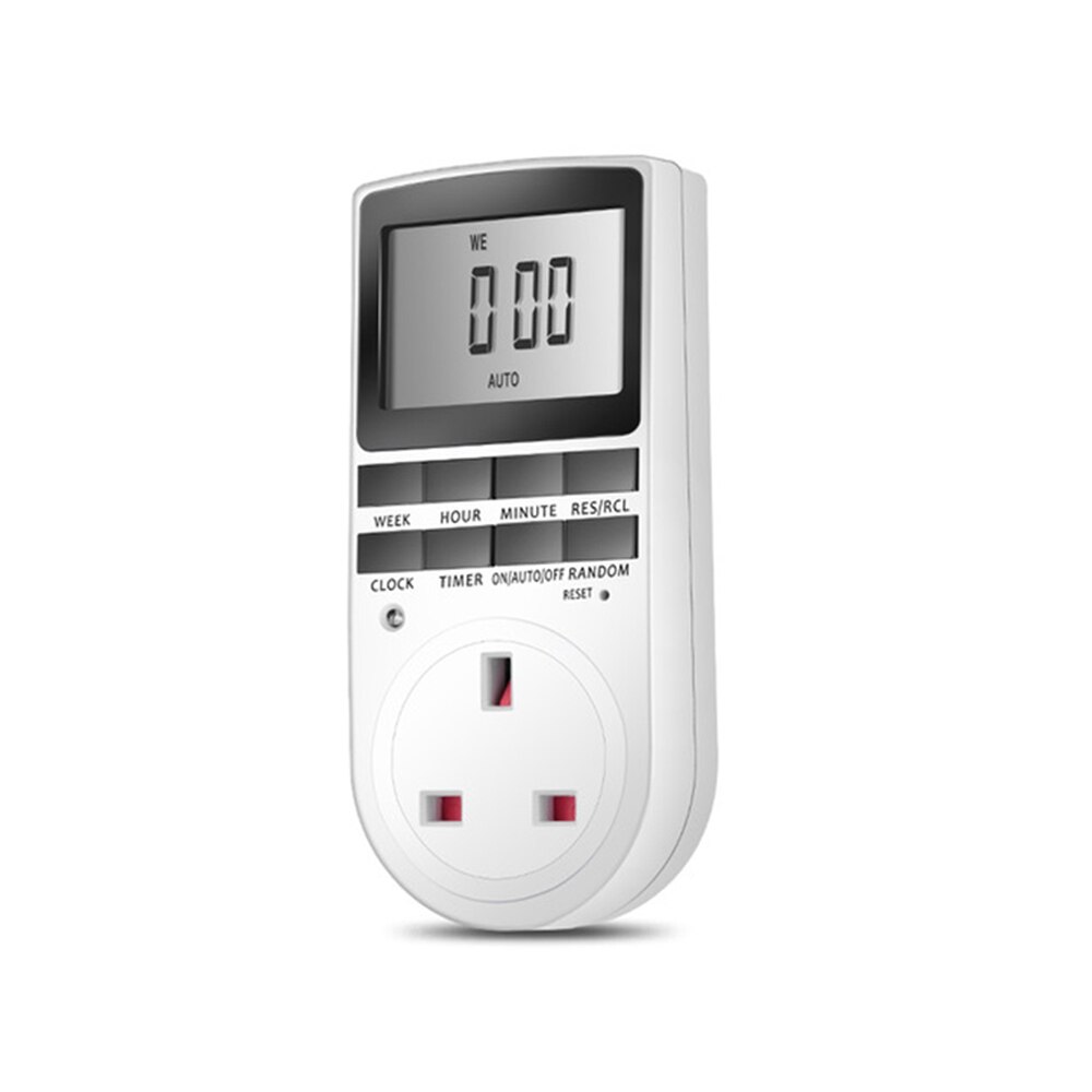 Smart Home 230V Timer Wall UK Plug in Programable Timer Switch 24h 7Day week Digital LCD display for lightings TV PC fans