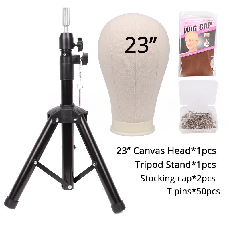 Plussign-trípode ajustable para cabeza de maniquí, cabeza de Peluca de poliestireno blanco con trípode, Kit de fabricación de peluca, cabeza de maniquí, cabeza de lona: 23 Black Tripod