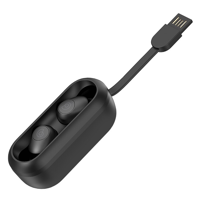 Haylou GT2 noir Mini TWS casque sans fil HD stéréo sans fil Bluetooth 5.0 écouteurs avec câble de charge caché
