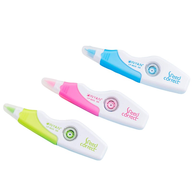 Korea simple papirvarer strimmel type korrekturtape 3 farver tilfældigt læringsværktøj forsyninger korrektur forsyninger